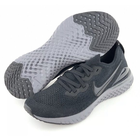 Nike Epic React Flyknit 2 Black Anthracite Men's Running Shoes Gray - Picture 3 of 11